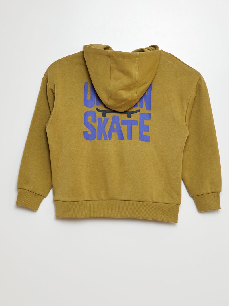 Felpa in tessuto felpato con stampa davanti-dietro VERDE - Kiabi