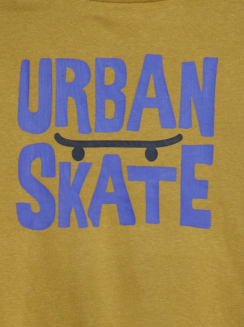 Felpa in tessuto felpato con stampa davanti-dietro VERDE - Kiabi