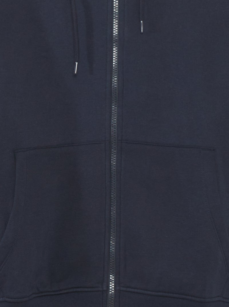 Felpa in tessuto felpato con zip BLU - Kiabi