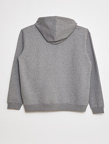 Felpa in tessuto felpato con zip et con cappuccio