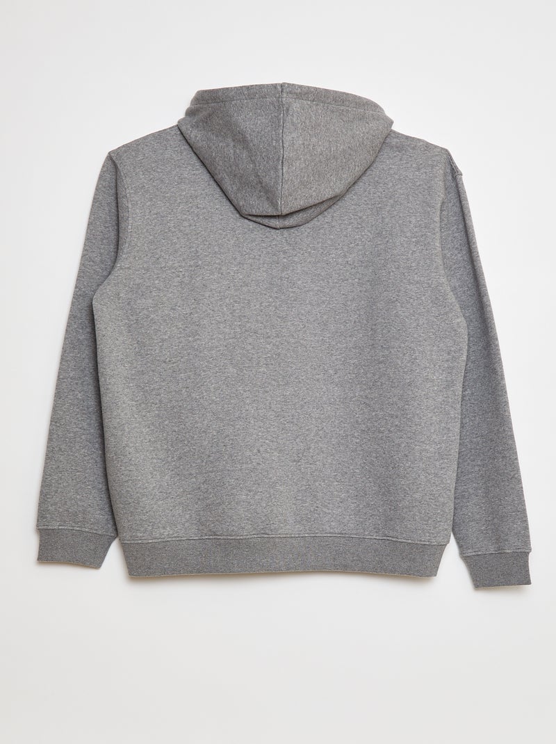 Felpa in tessuto felpato con zip et con cappuccio Grigio - Kiabi