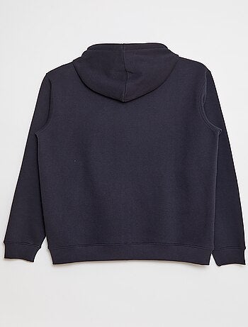 Felpa in tessuto felpato con zip et con cappuccio
