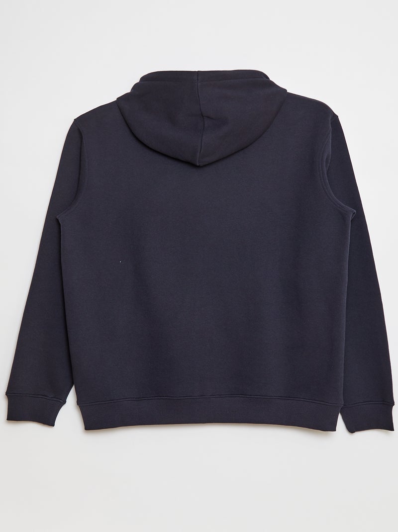 Felpa in tessuto felpato con zip et con cappuccio nero - Kiabi