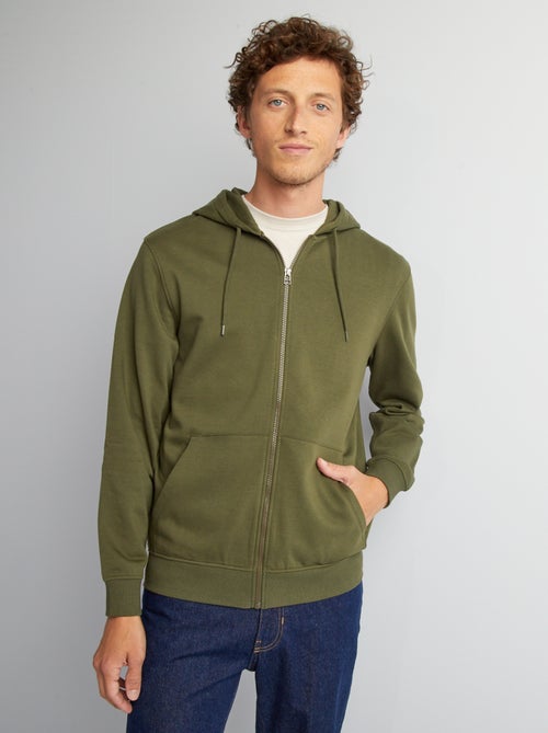 Felpa in tessuto felpato con zip - Kiabi