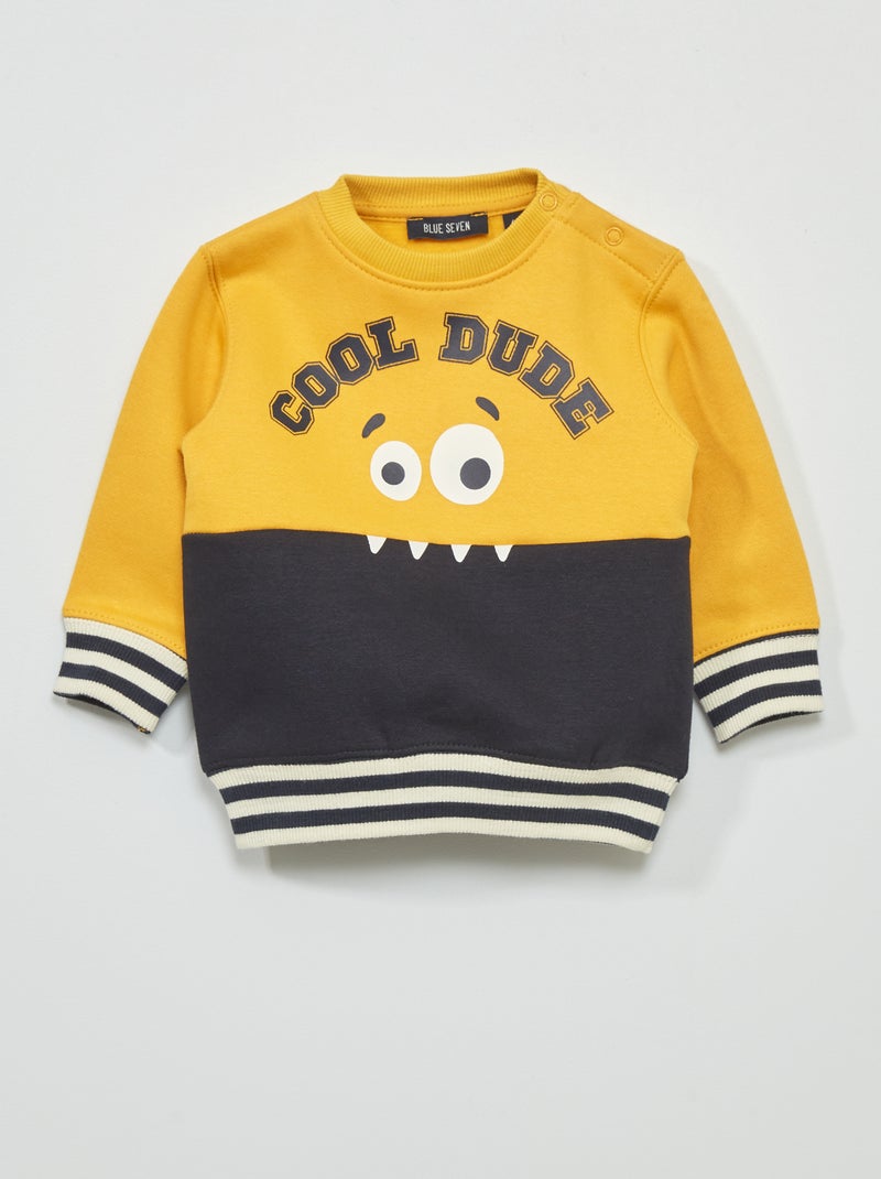 Felpa in tessuto felpato 'cool dude' GIALLO - Kiabi