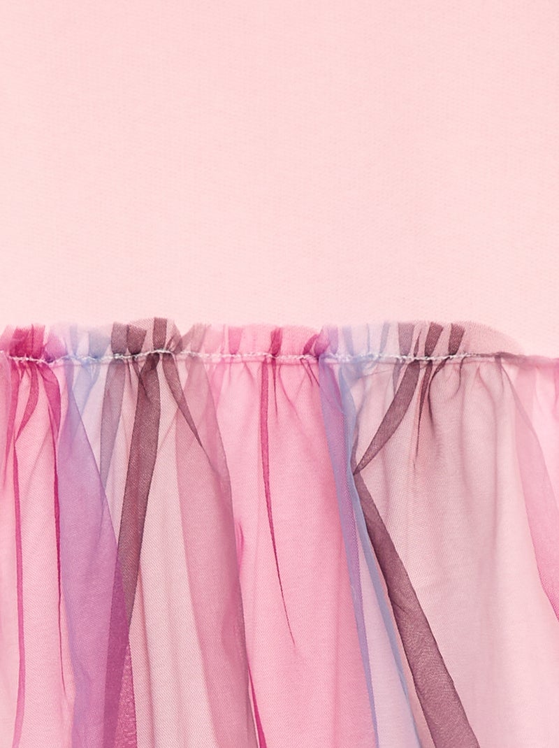 Felpa in tessuto felpato e tulle - Guppy Rosa - Kiabi