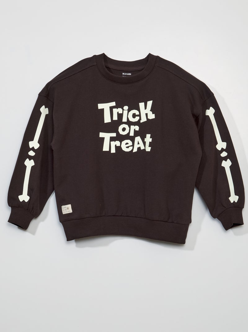Felpa in tessuto felpato 'Halloween' Nero - Kiabi
