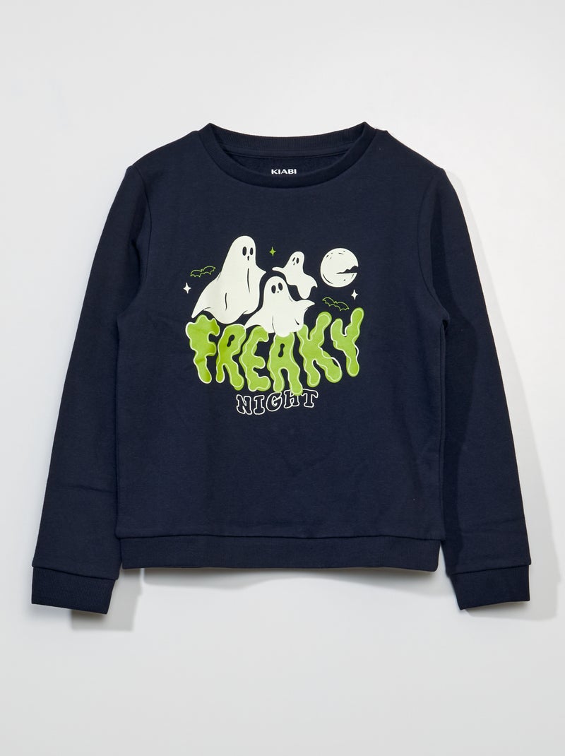 Felpa in tessuto felpato 'Halloween' Nero - Kiabi