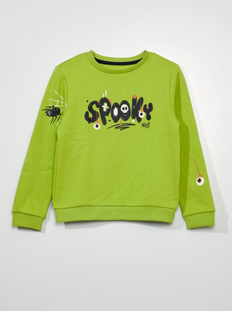 Felpa in tessuto felpato 'Halloween' Verde Lime - Kiabi