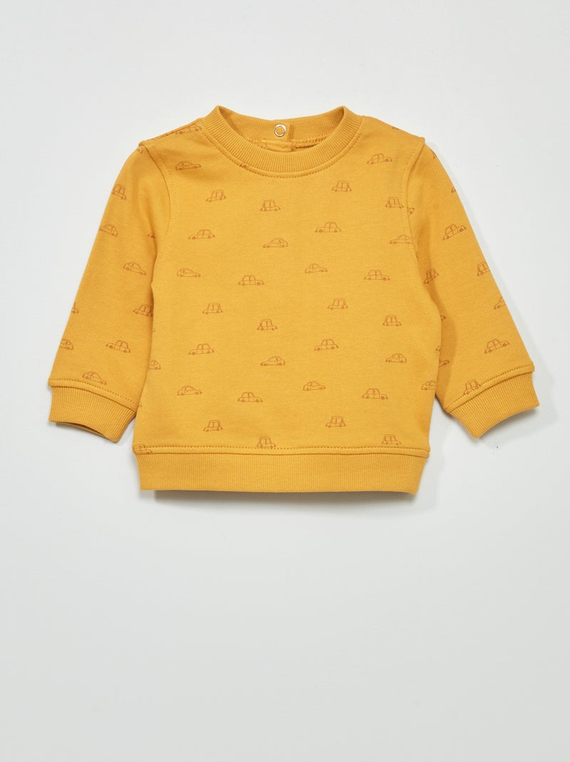 Felpa in tessuto felpato leggero - Giallo senape - Kiabi