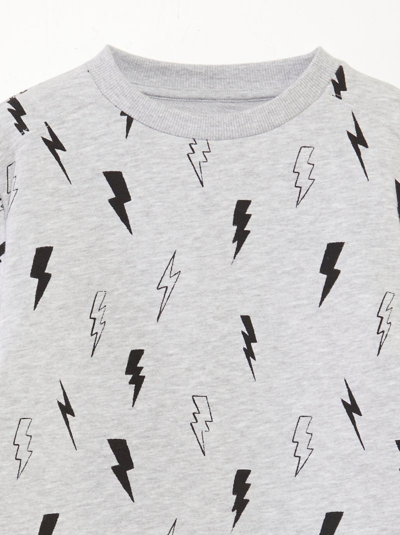 Felpa in tessuto felpato leggero con motivo Grigio - Kiabi