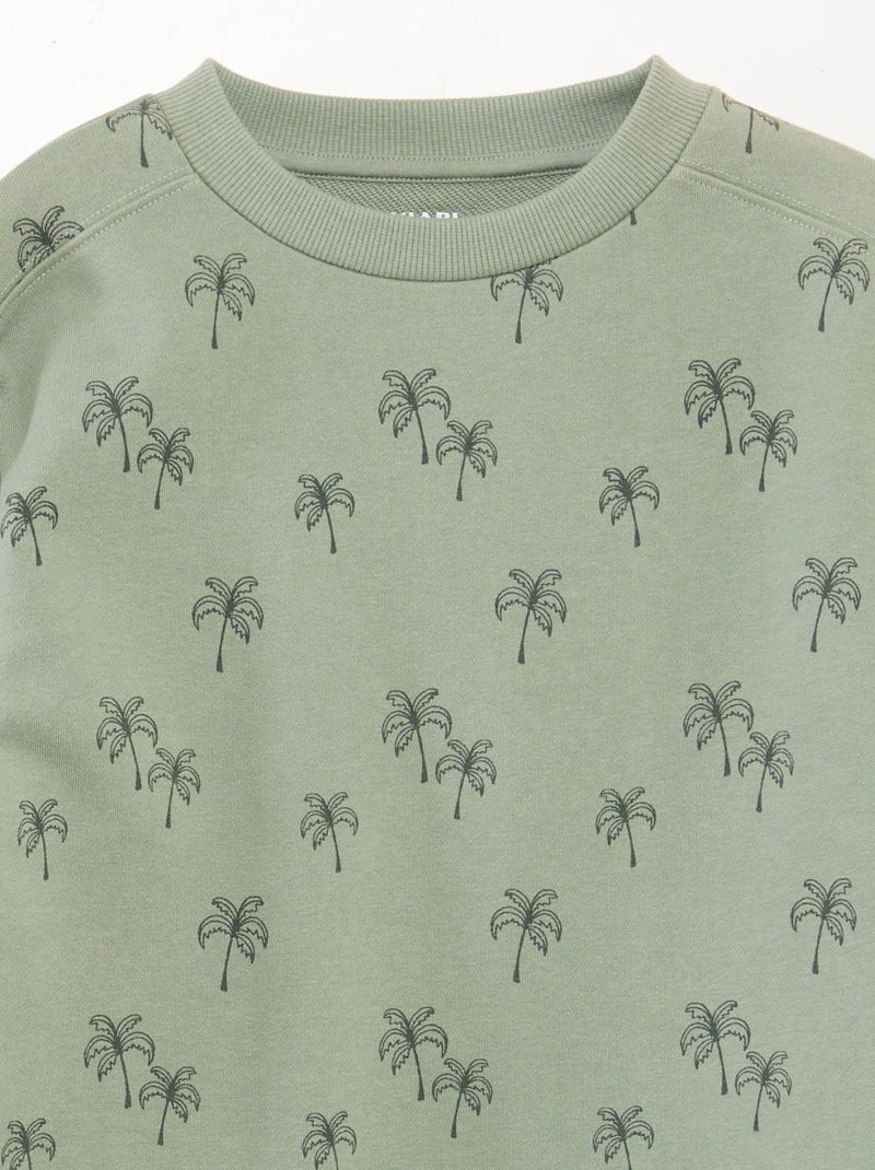 Felpa in tessuto felpato leggero con motivo Verde - Kiabi