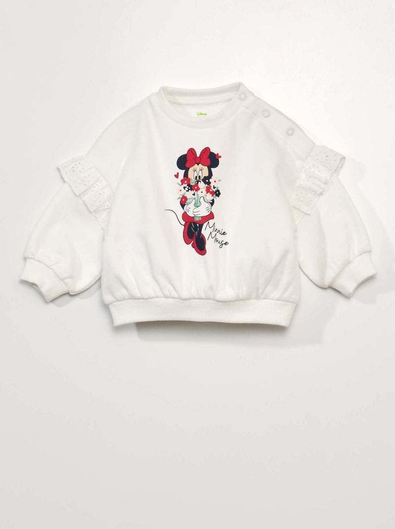 Felpa in tessuto felpato 'Minnie' BIANCO - Kiabi
