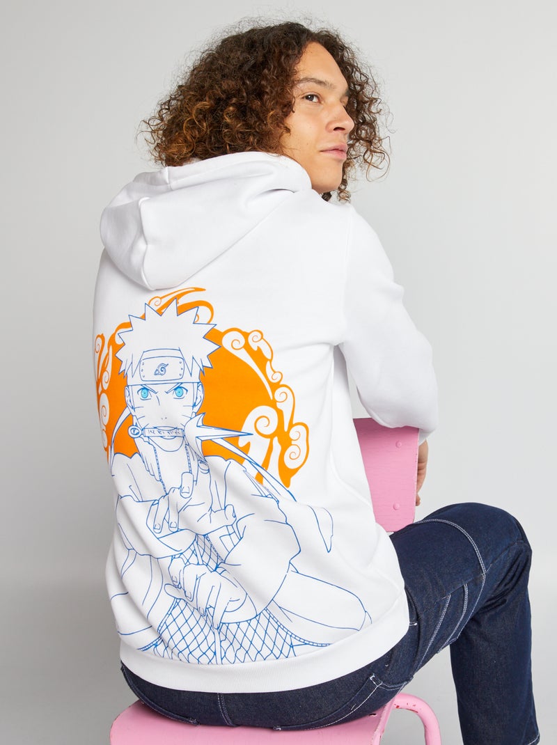 Felpa in tessuto felpato 'Naruto' BIANCO - Kiabi
