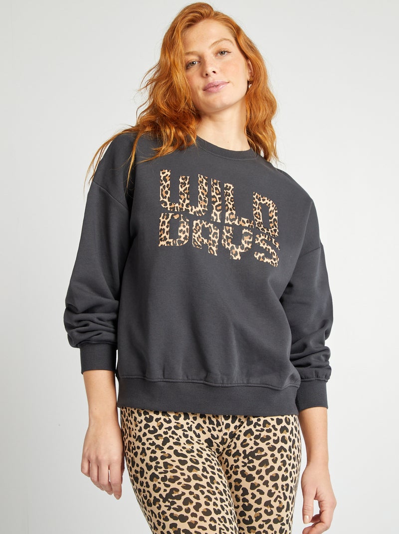 Felpa in tessuto felpato NERO - Kiabi