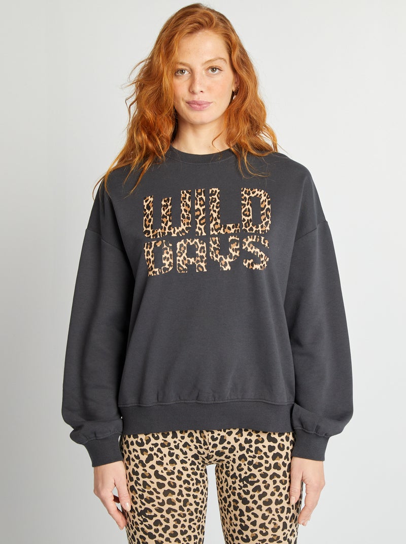 Felpa in tessuto felpato NERO - Kiabi