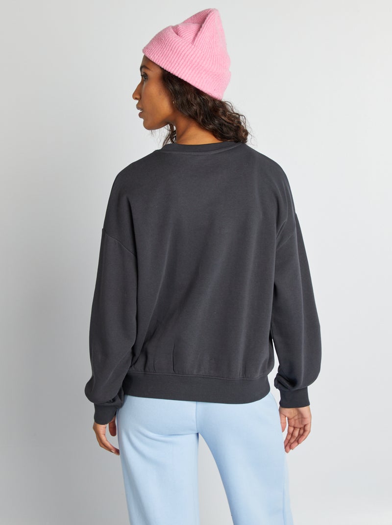 Felpa in tessuto felpato NERO - Kiabi