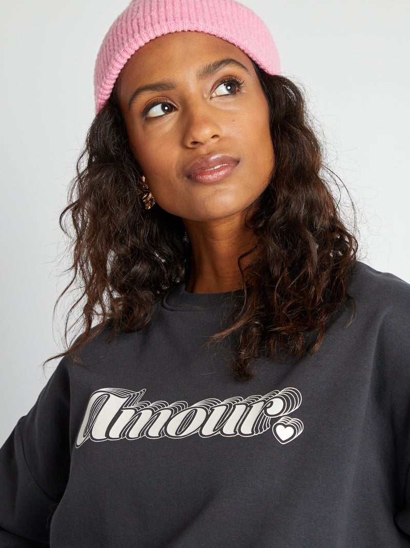 Felpa in tessuto felpato NERO - Kiabi