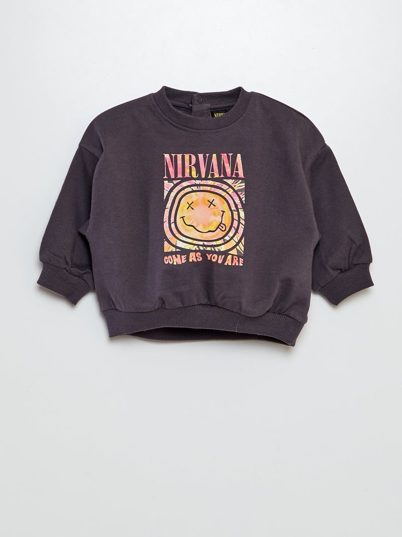 Felpa in tessuto felpato 'Nirvana' NERO - Kiabi
