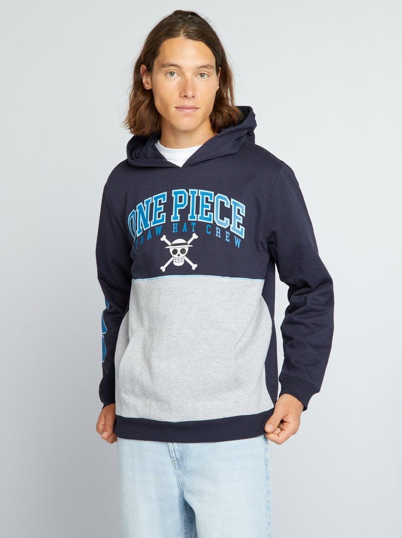 Felpa in tessuto felpato 'One Piece' con cappuccio BLU - Kiabi
