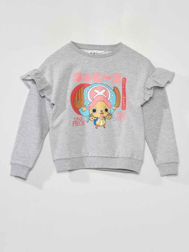 Felpa in tessuto felpato 'One Piece' con volant GRIGIO - Kiabi