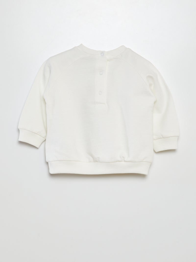 Felpa in tessuto felpato ''Rolling Stones'' BIANCO - Kiabi