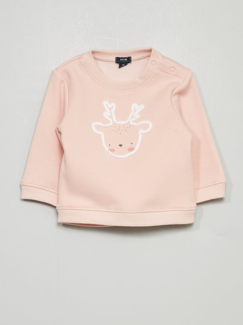 Felpa in tessuto felpato ROSA - Kiabi
