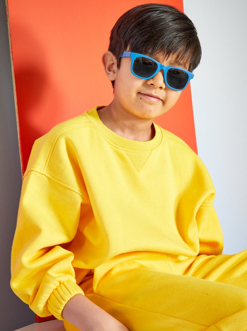 Felpa in tessuto felpato scollo tondo - Unisex GIALLO - Kiabi