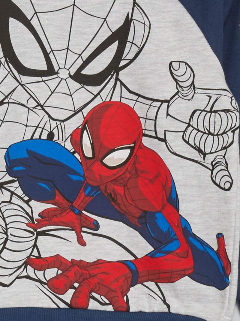 Felpa in tessuto felpato 'Spider-Man' 'Marvel' grigio blu marine - Kiabi