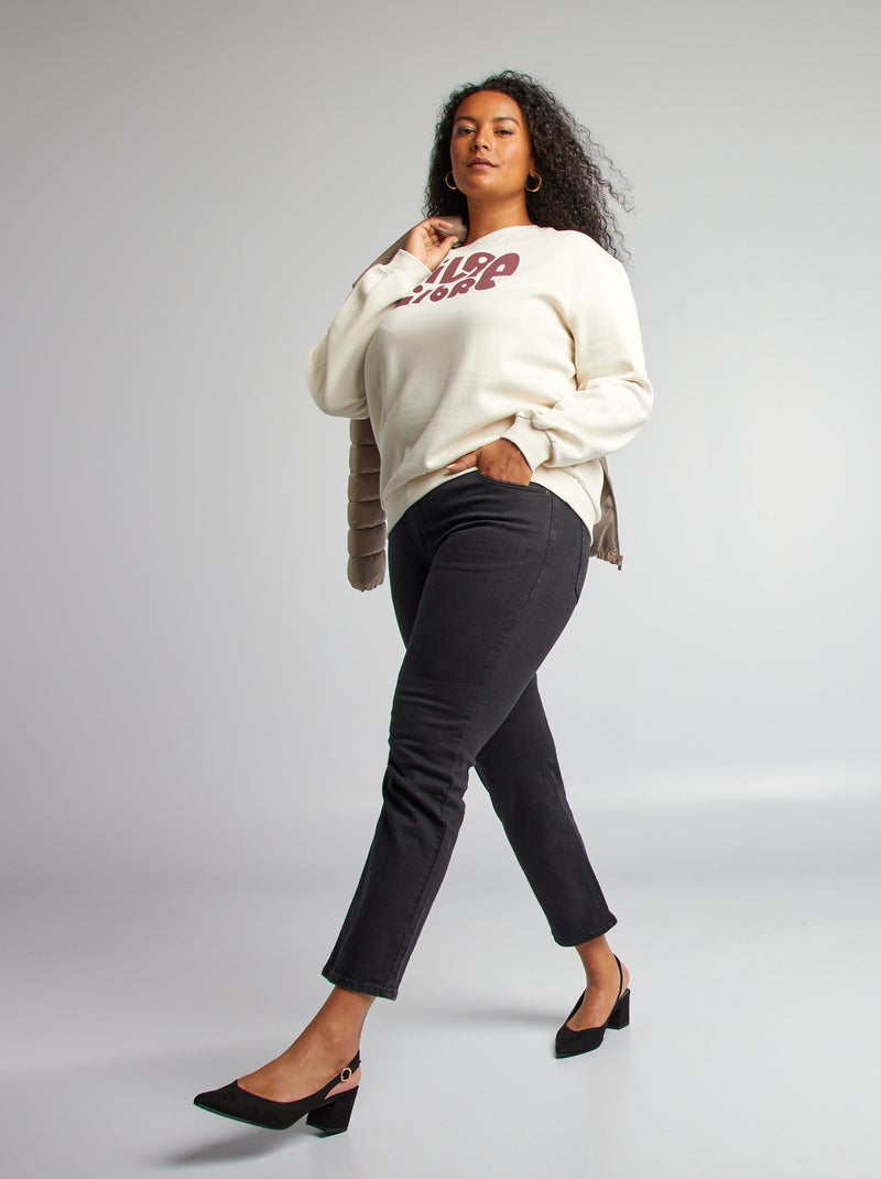 Felpa in tessuto felpato stampata BEIGE - Kiabi