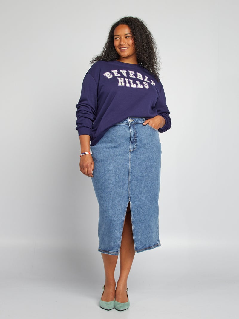 Felpa in tessuto felpato stampata BLU - Kiabi