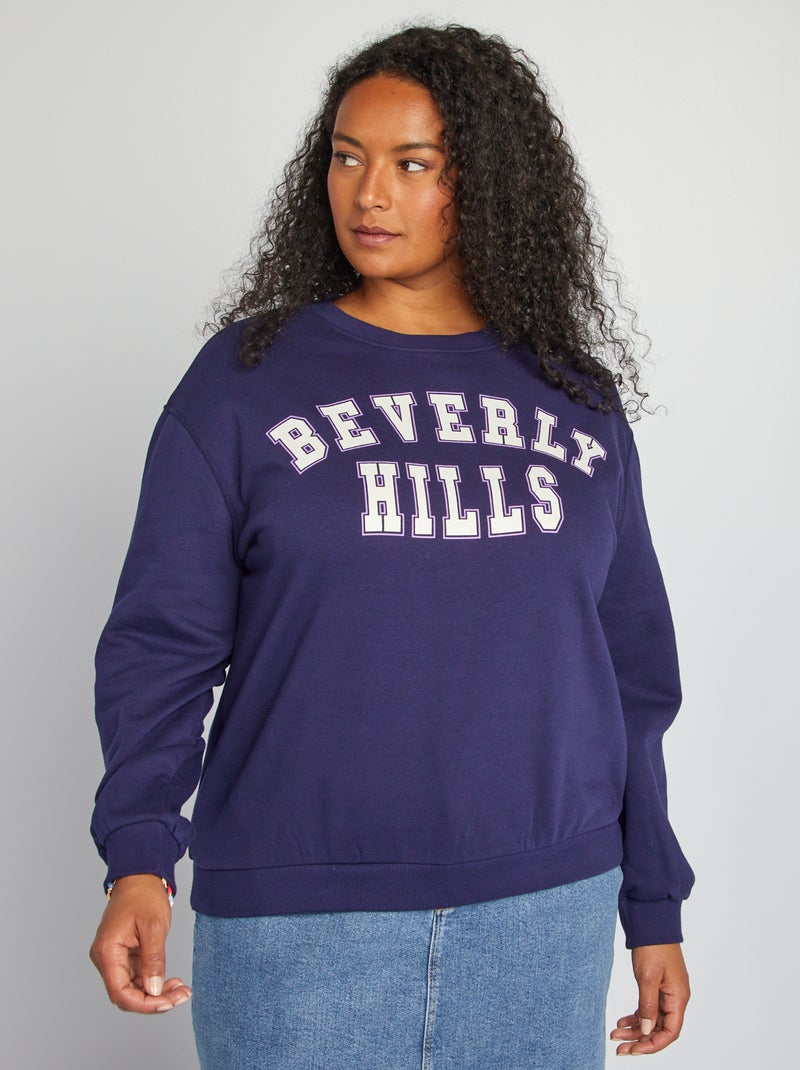 Felpa in tessuto felpato stampata BLU - Kiabi