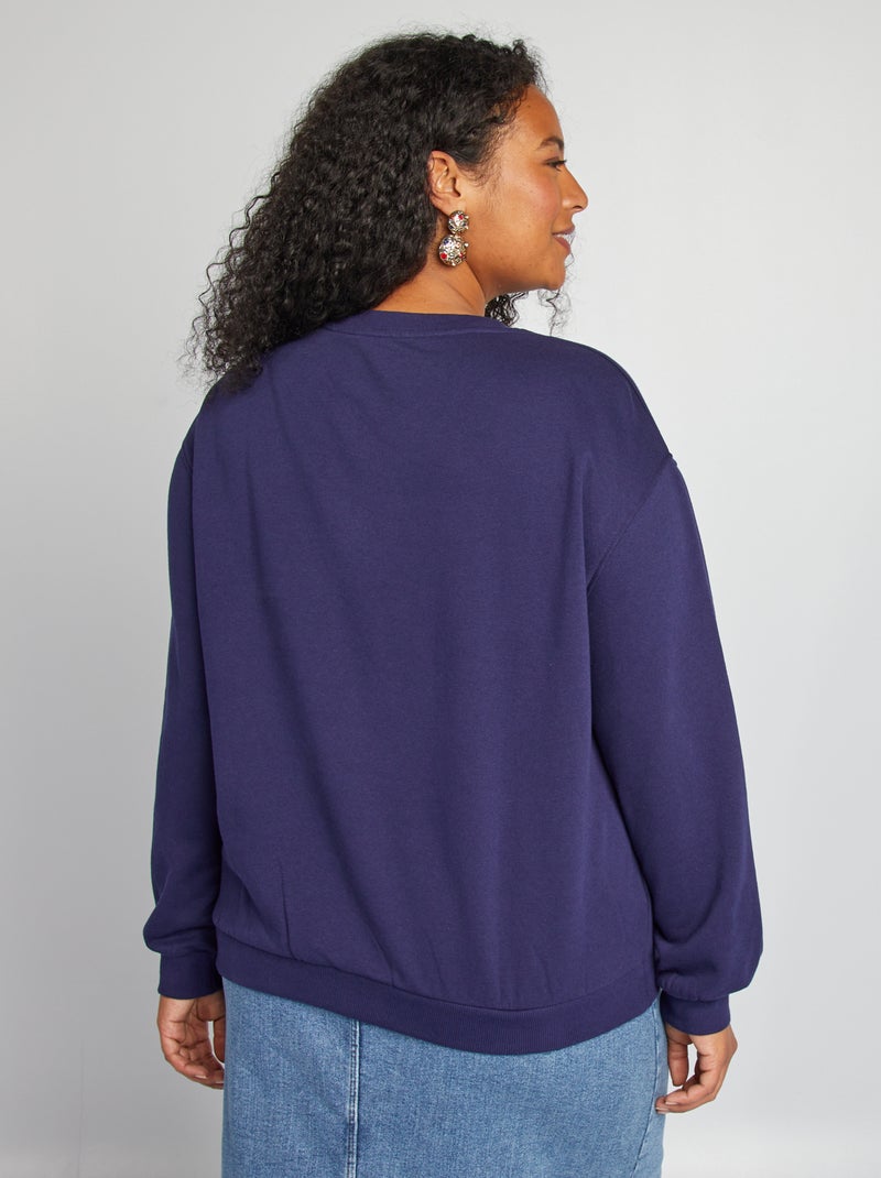 Felpa in tessuto felpato stampata BLU - Kiabi