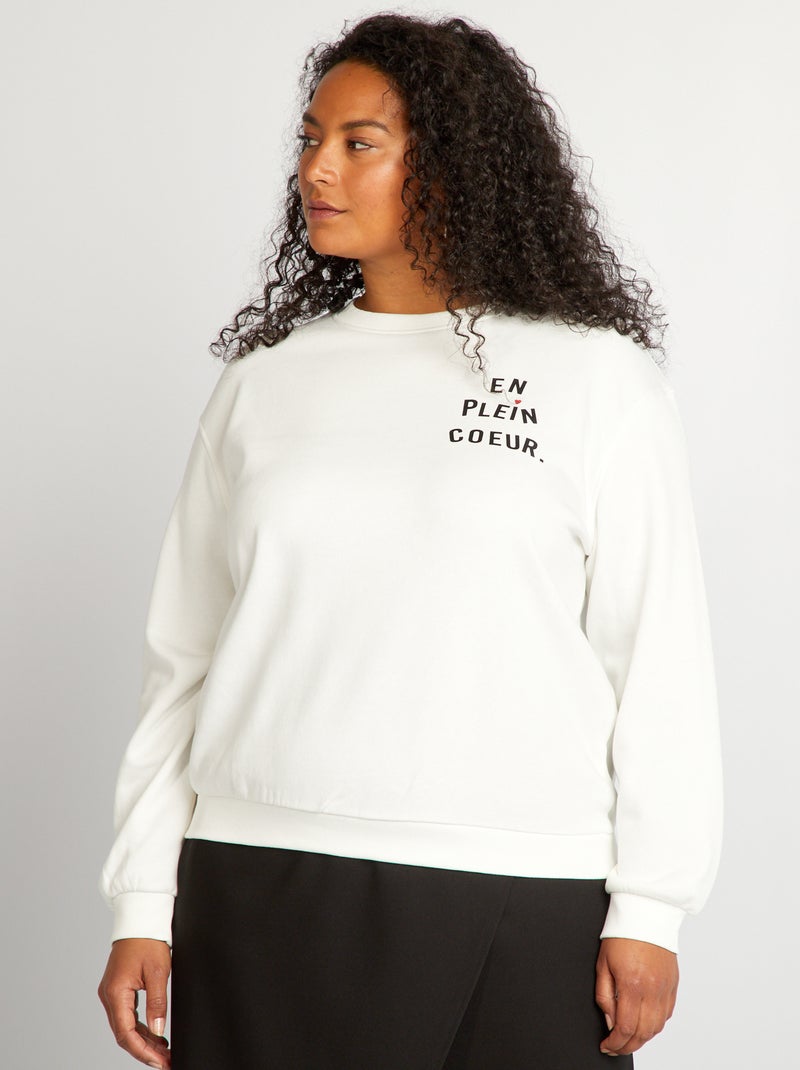 Felpa in tessuto felpato stampata VERDE - Kiabi