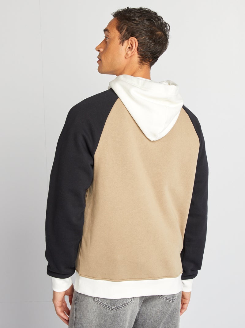 Felpa in tessuto felpato stile college americano BEIGE - Kiabi