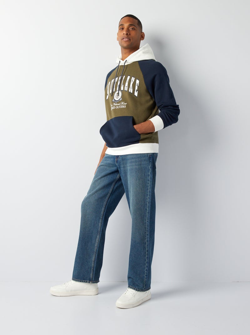 Felpa in tessuto felpato stile college americano KAKI - Kiabi