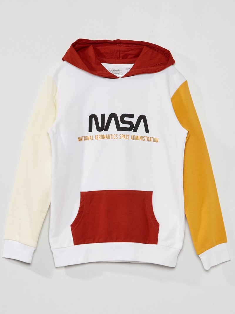 Felpa in tessuto felpato stile colorblock 'NASA' BIANCO - Kiabi