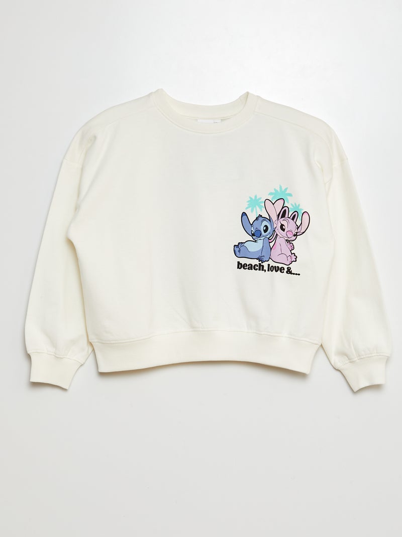 Felpa in tessuto felpato 'Stitch' 'Disney' BIANCO - Kiabi
