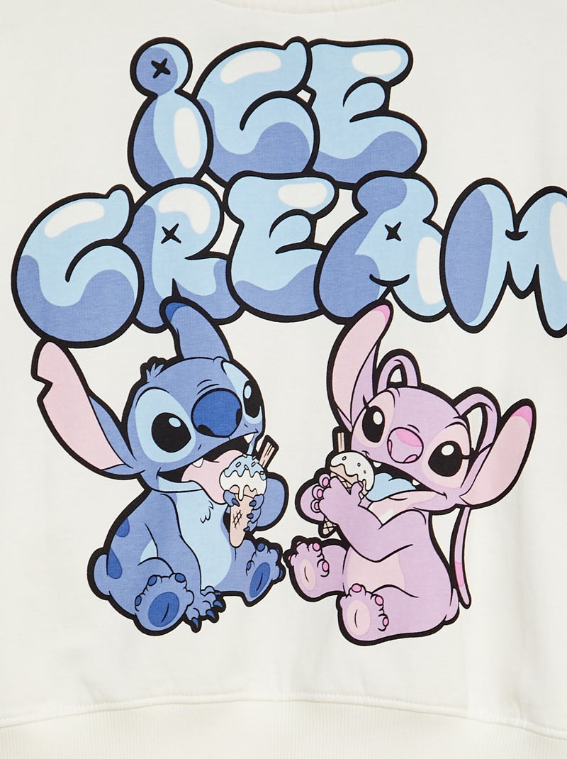 Felpa in tessuto felpato 'Stitch' 'Disney' BIANCO - Kiabi