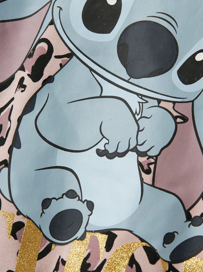 Felpa in tessuto felpato 'Stitch' Rosa - Kiabi