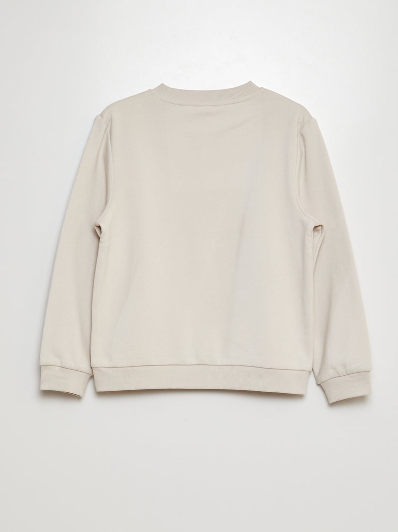 Felpa in tessuto felpato tinta unita BEIGE - Kiabi