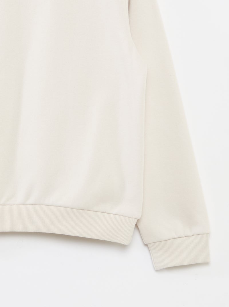 Felpa in tessuto felpato tinta unita Beige - Kiabi