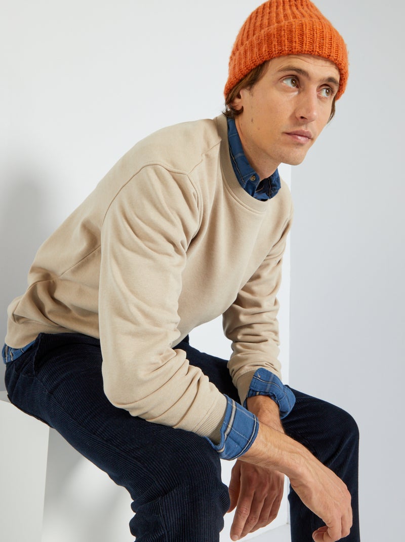 Felpa In Tessuto Felpato Tinta Unita Beige 11 00 Kiabi