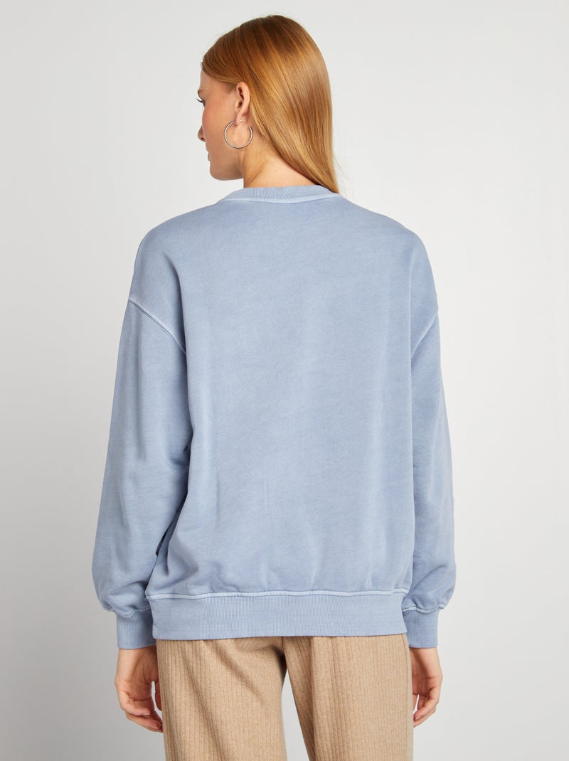 Felpa in tessuto felpato tinta unita BLU - Kiabi