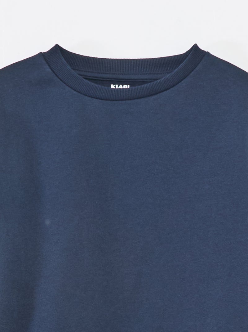 Felpa in tessuto felpato tinta unita Blu - Kiabi