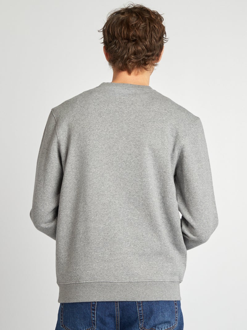 Felpa in tessuto felpato tinta unita con scollo tondo GRIGIO - Kiabi