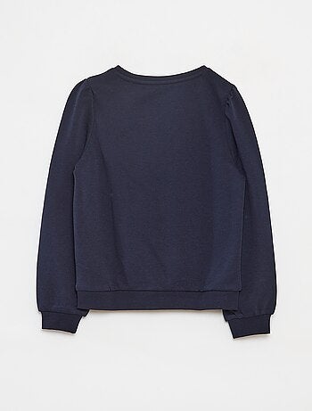 Felpa in tessuto felpato tinta unita cuore ricamato