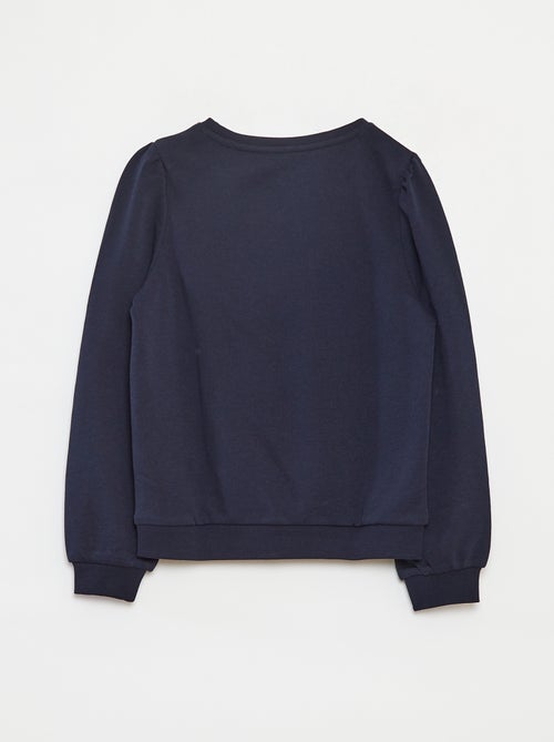 Felpa in tessuto felpato tinta unita cuore ricamato - Kiabi