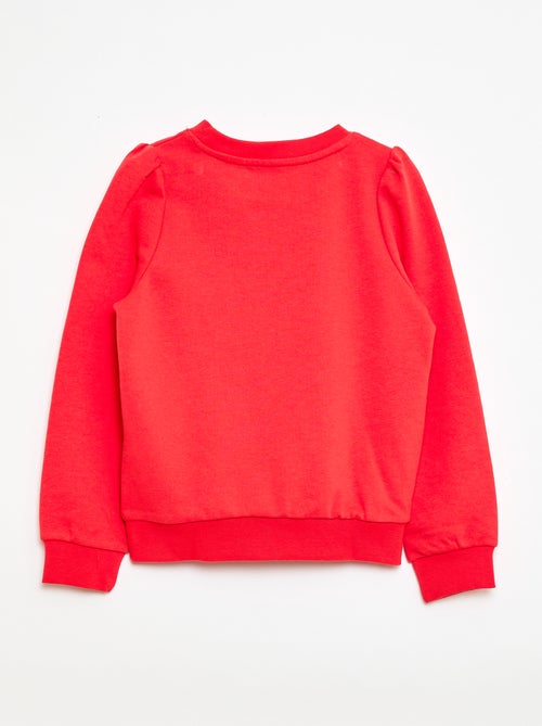 Felpa in tessuto felpato tinta unita cuore ricamato - Kiabi