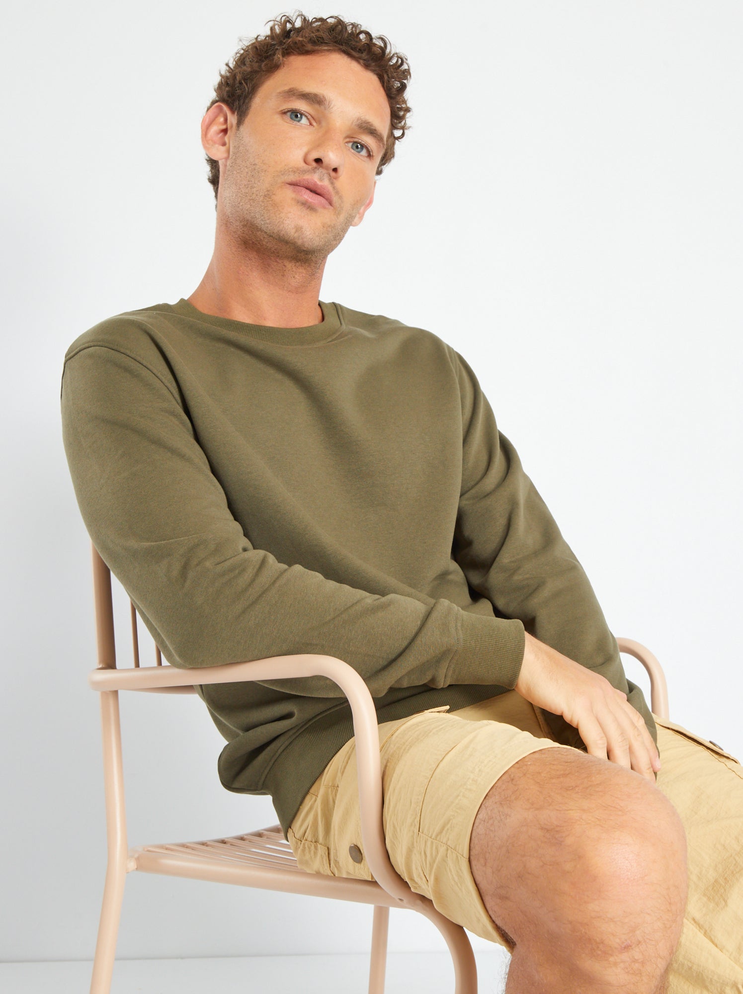 B&C Collection ID.002 Felpa Girocollo In Cotone Felpato Tinta Unita: Classica E Confortevole, Colore Antracite, Taglia 2XL